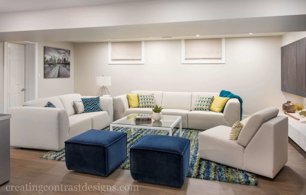 Colourful Shag adds texture and fits perfectly with the furniture